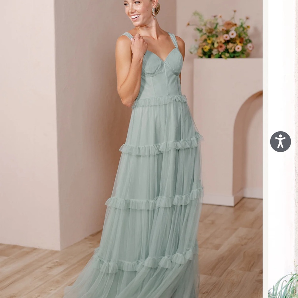 Revelry Sloane Tulle Dress Sage